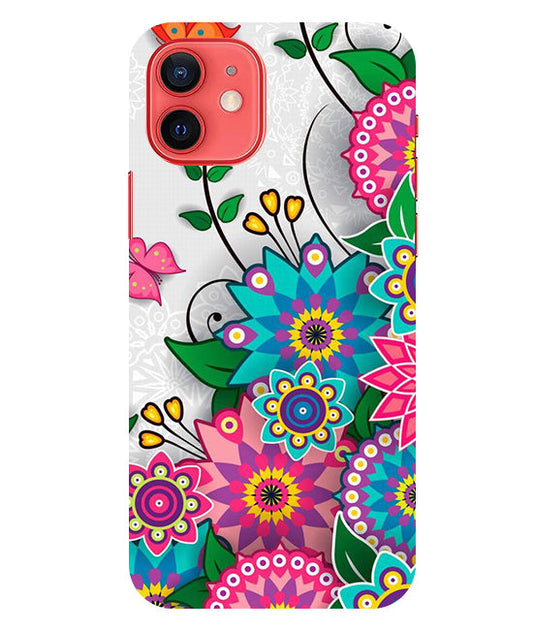 Flower Paint Back Cover For Apple Iphone 12 Mini