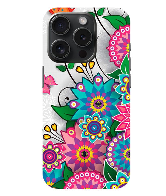 Flower Paint Back Cover For Iphone 15 Pro