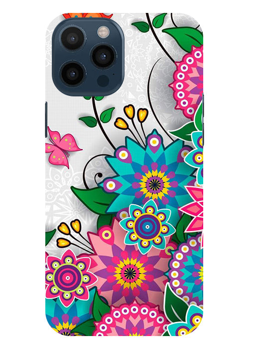 Flower Paint Back Cover For Apple Iphone 12 Pro