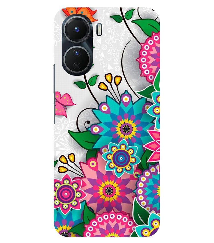 Flower Paint Back Cover For Vivo Y16 5G