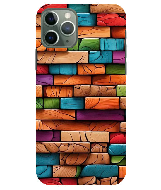 Colorful Wood Back Cover For  Apple Iphone 11 Pro Max