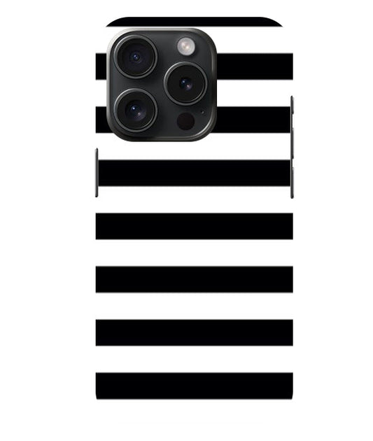 Black and White Stripes Back Cover For  Iphone 15 Pro