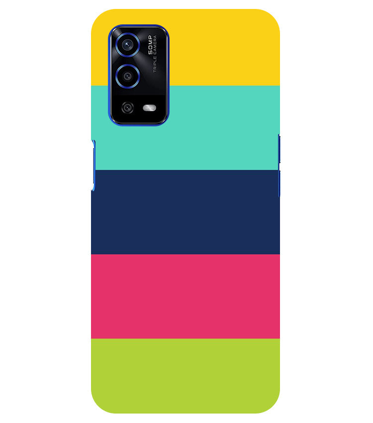 Five Color Stripes Back Cover For  Oppo A53S 5G