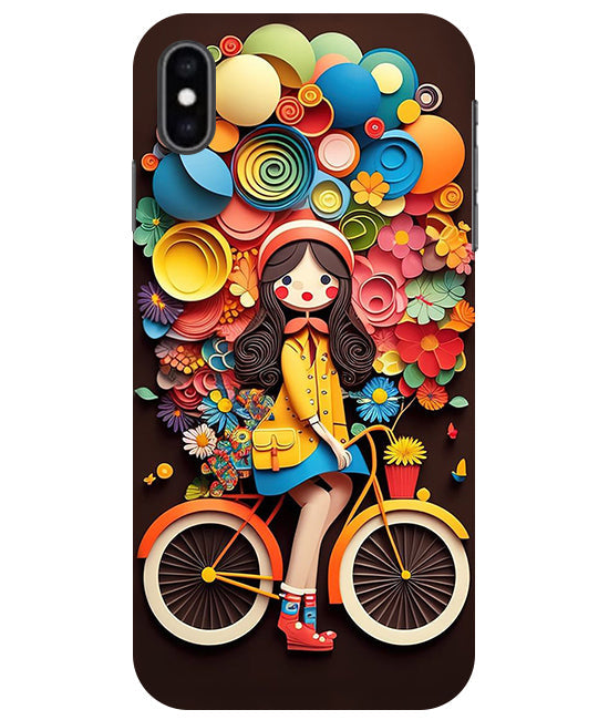 Girl Cycling Back Cover For  Apple Iphone Xs Max