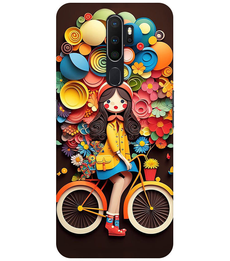 Girl Cycling Back Cover For  Oppo A9 2020