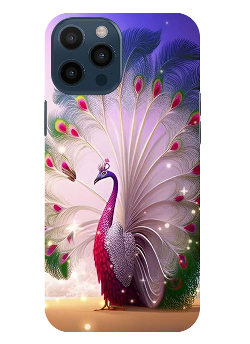 Peacock with Feather Back Cover For  Apple Iphone 12 Pro Max